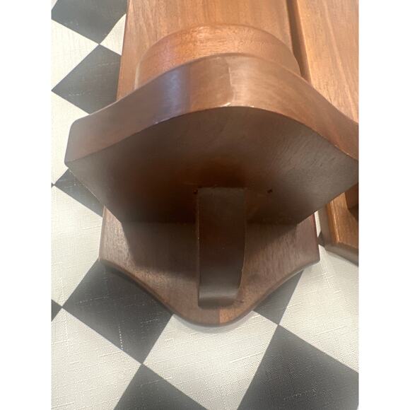 Mid century solid walnut wood sconce candleholder home decor vintage - Picture 2 of 7